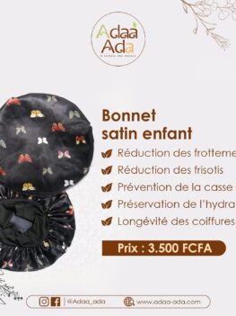 Bonnet satin enfant